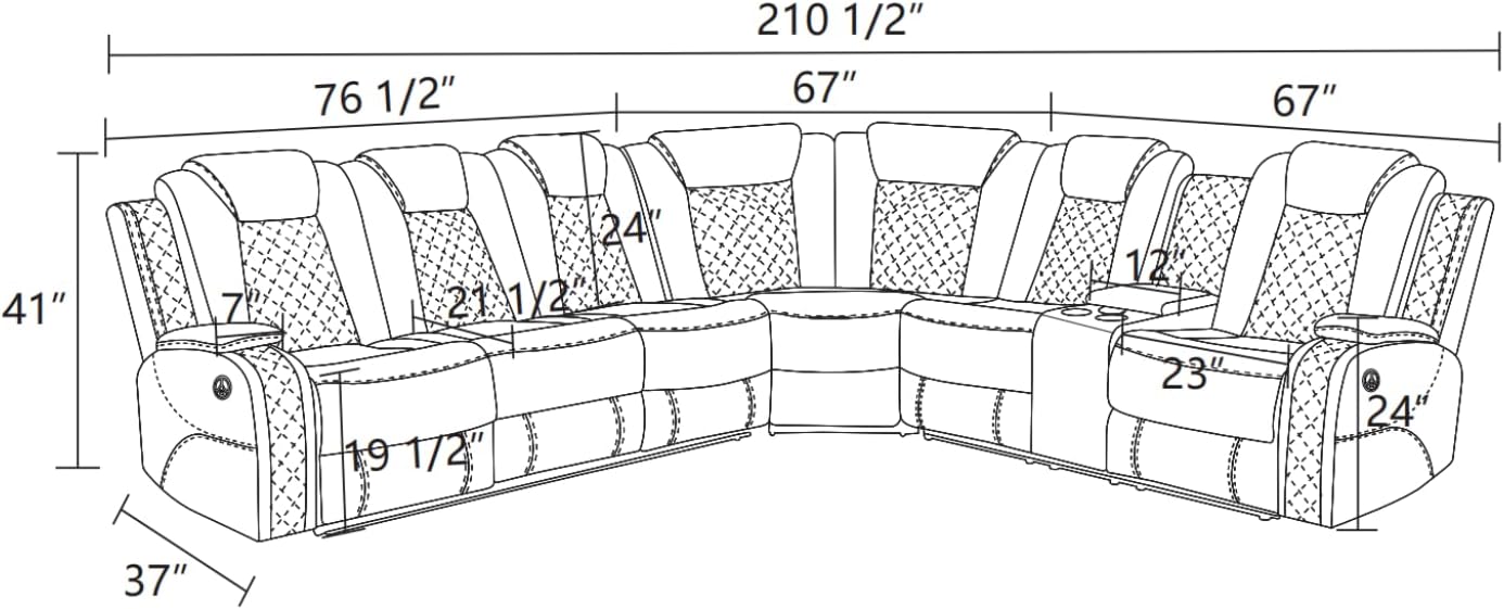 Reclining Sectional, Power Sectional Couch, Leather Sofa Set for Living Room, Comfy Home Theater Seating with USB 2.0 Charging Ports, LED Light Strips, Fold-Down Table & Cupholders (Red, 3-Piece)