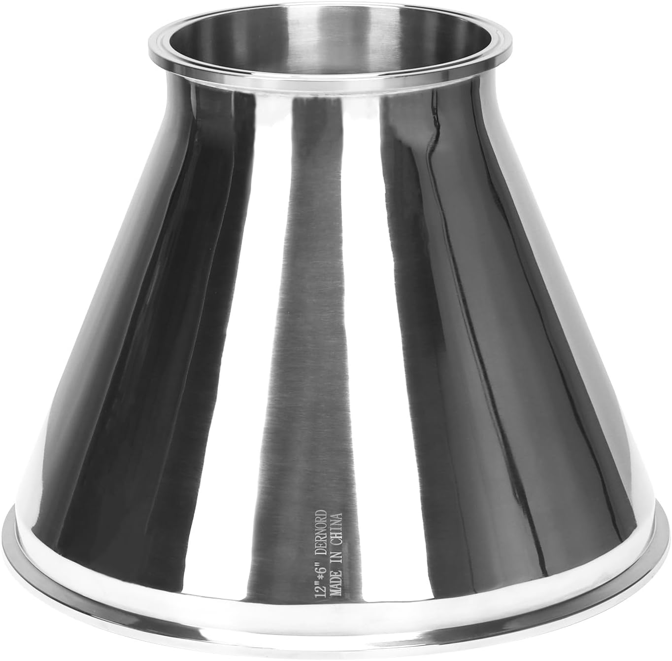 DERNORD Sanitary Fitting Reducer Fitting SUS304 Tri Clamp Ferrule Style 12' Tube OD to 6' Tube OD