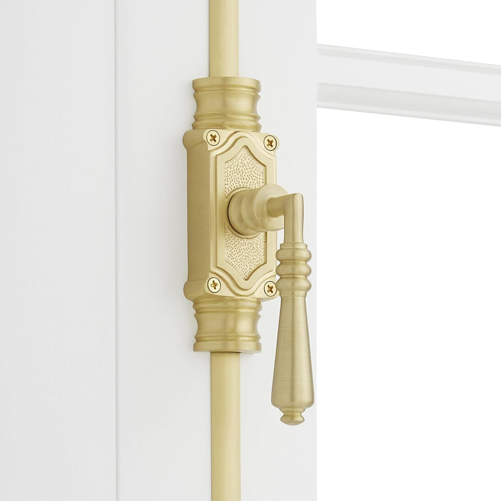 Signature Hardware 955213-4.75 Romlain 72 Inch Tall Window Cremone Security Bolt - Satin Brass