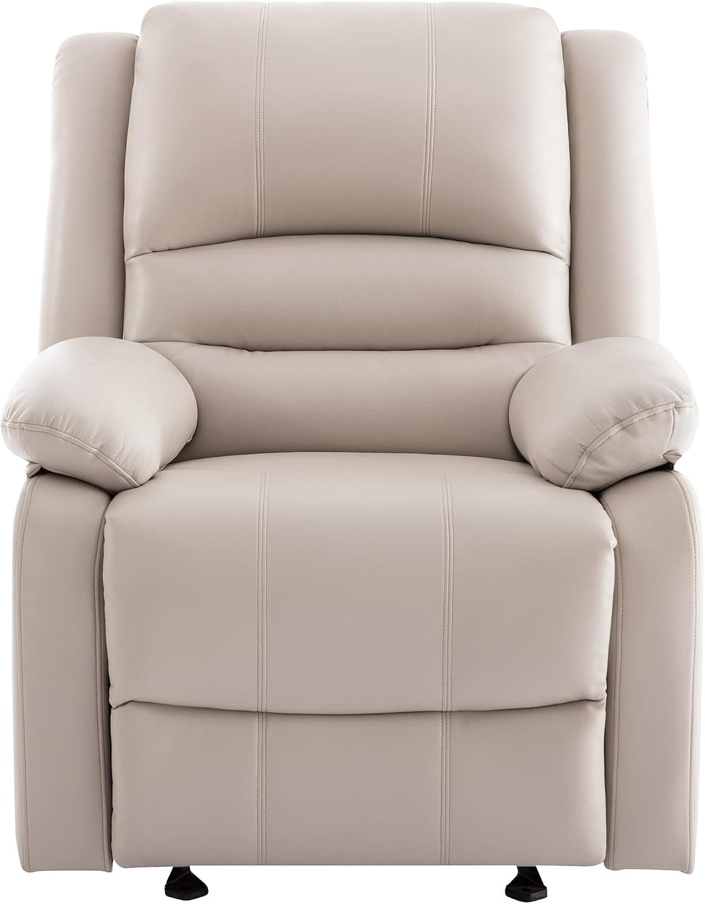Watson & Whitely Power Recliner Chair for Adults, Faux Leather Electric Glider Reclining Chair for Living Room and Nursery, Upholstered Rocker Recliner with USB Port, Cream