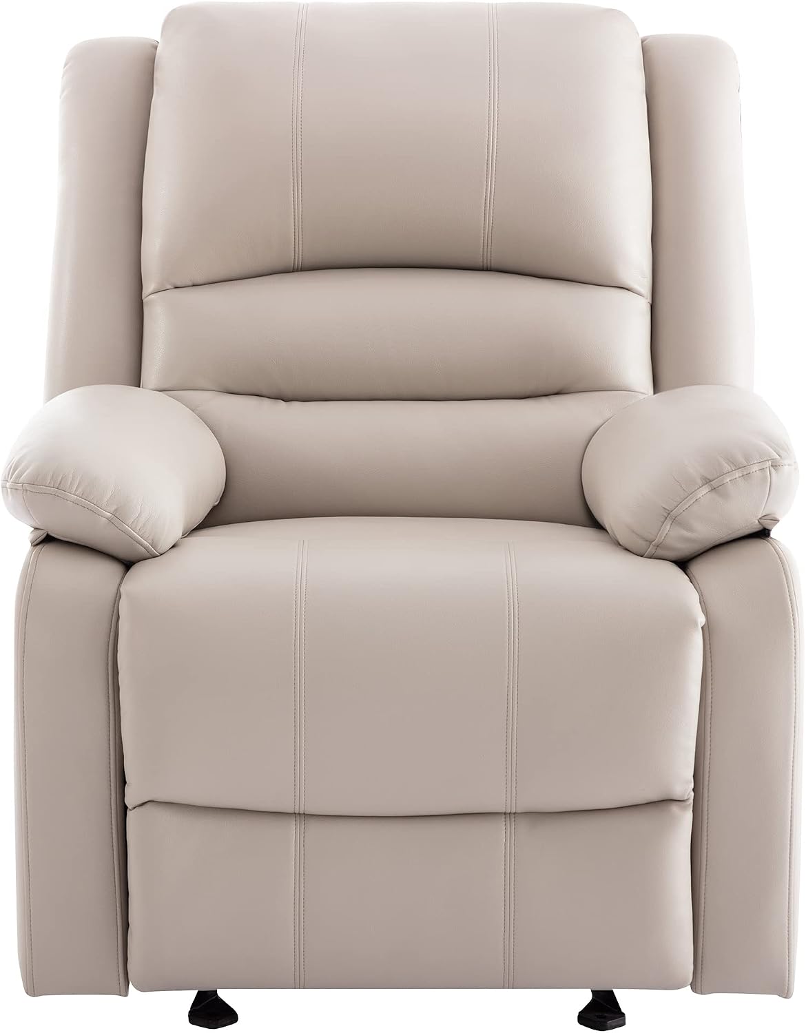 Watson & Whitely Power Recliner Chair for Adults, Faux Leather Electric Glider Reclining Chair for Living Room and Nursery, Upholstered Rocker Recliner with USB Port, Cream