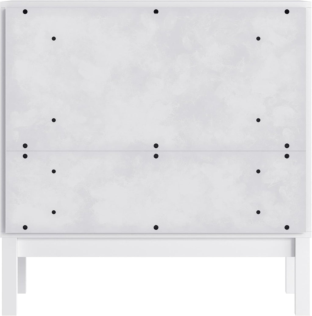 Flash Furniture Dallas Wood Dresser for Kids Bedroom, 3 Drawers, Solid Wood Frame, Interlocking Safety Mechanism, Smooth Ball Bearing Slides, White