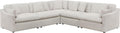 Coaster Home Furnishings - Hobson - 5-Piece Upholstered Modular Sectional Sofa with Accent Pillows and Sloped Track Armrests - Living Room - Ivory - 551451-SETA