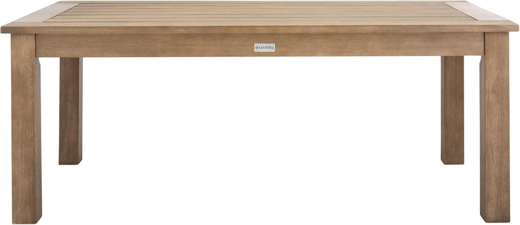 SAFAVIEH Couture Outdoor Patio Furniture Collection – Santa Cruz Coffee Table, Natural Eucalyptus Wood Slatted Top, Modern Outdoor Accent Table (CPT1016A)