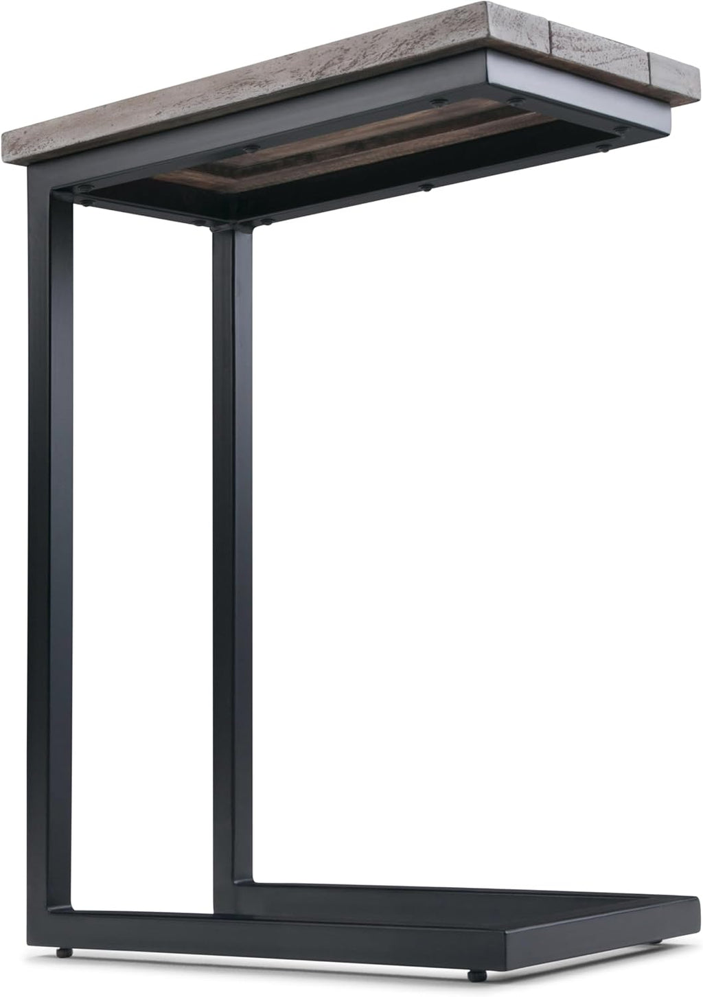 SIMPLIHOME Skyler C-Side Table - 18' Wide x 24' High Solid Mango Wood and Metal Slide-Under Table in Birch, Industrial Accent Table or End Table for Living Room or Bedroom with Open Frame, Assembled