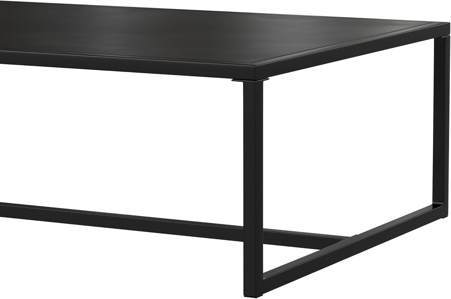 Flash Furniture Brock Commercial Grade Steel Modern Patio Coffee Table, Rectangular Outdoor Coffee Table with Textured Top and Square Leg Frame, Black