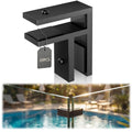 20 Pack Corner Railing Glass to Glass Clamps, Double Side Glass Clip | No Drilling in Glass, T304 Stainless Steel, Fits 3/8'-1/2' Glass Thickness, Modern Black, Suitable for Fence, Pool, Balcony