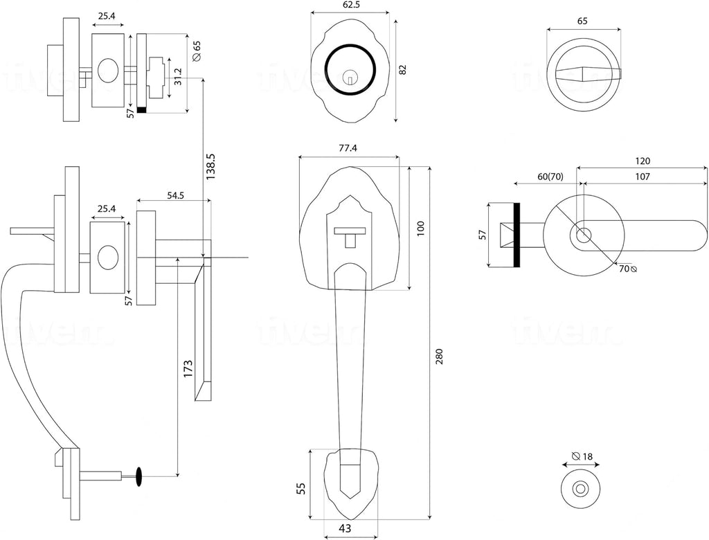 Noma Single Front Door Hardware Set, Grip Entry Door Lock Set with Lever Handle and deadbolt, Antique Copper