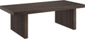 Henn&Hart 48' Fluted Rectangular Low-Profile Coffee Table with Ribbed Base for Living Room, Family Room, or Office, Rich Brown