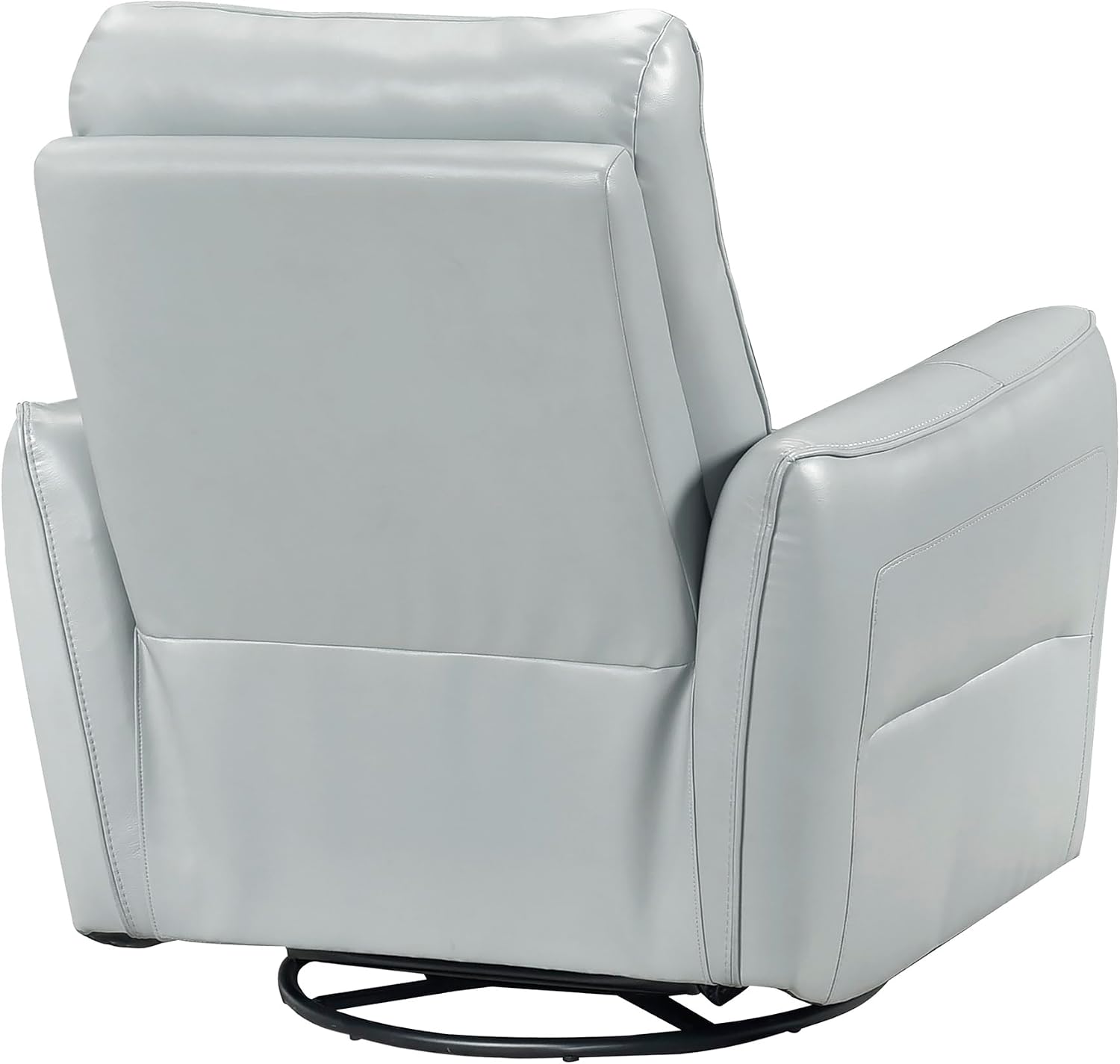 Lexicon Swivel Glider Reclining Chair, Top Grain Leather Match Manual Recliner, Comfy Nursery Glider Recliner, Swivel Reclining Chair for Living Room/Office/Bedroom/Apartment, Aqua