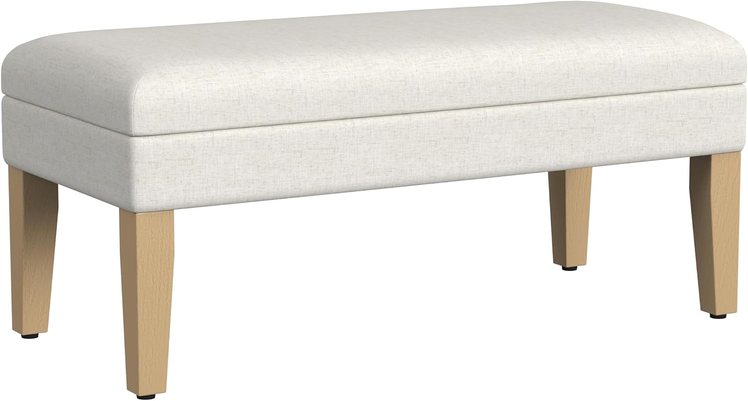 HomePop 40' Decorative Storage Ottoman Bench - Cream Textured Woven