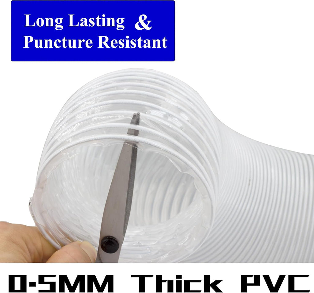 JUYO VONSAN 6 inch Dust Collection Hose 33ft 6' Heavy Duty Clear PVC Debris Flex Dust Collector Hose (6'' X 33ft)