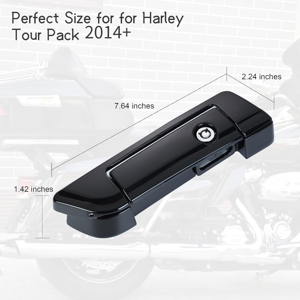 Tour Pack Latches & Hinges Kit Vivid Black for Harley Touring - Upgraded Locking Mechanism, Easy Install - Fits for Road King, Street Glide, Electra Glide 2014-2026