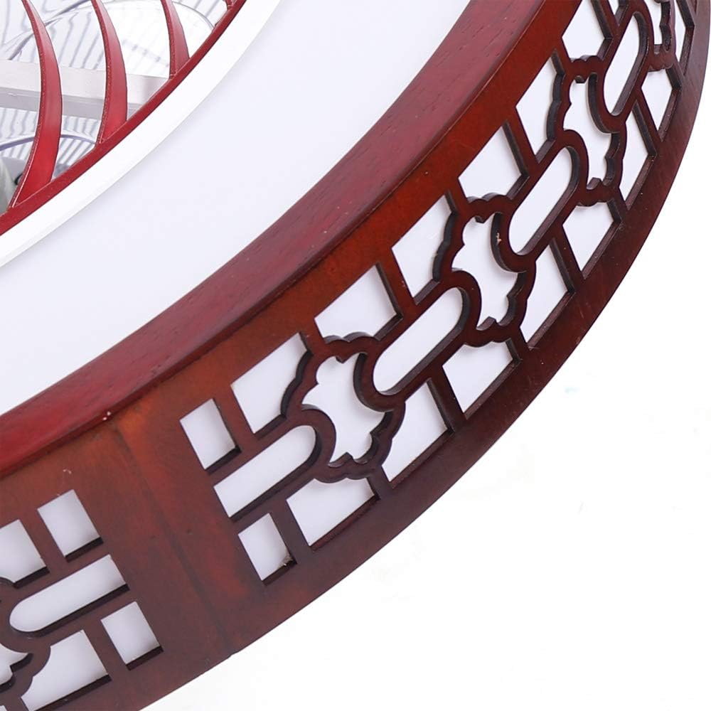 LOYALHEARTDY Modern Bladeless Ceiling Fan with Light, Flush Remote, 22' Smart 3 Light Color Change and 3 Speeds, Low Profile Ceiling Fan with Lights in Red Wood Finish