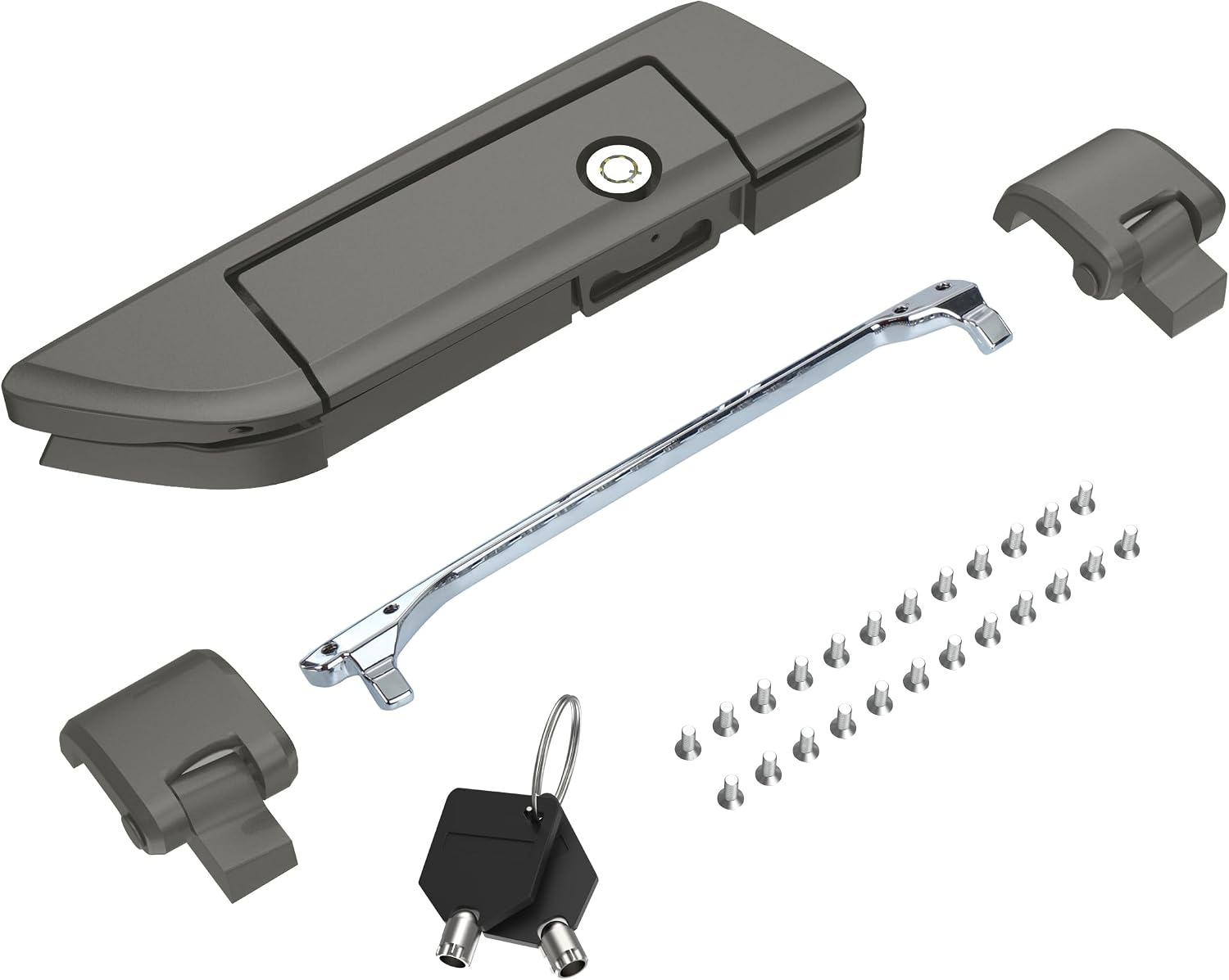 Tour Pack Latches,Tour Pack Trunk Lid Latch with Keys Fit for Harley Touring/Road King/Road Glide/Street Glide/Electra Glide/Ultra-Classic 2014+ Industrial Gray