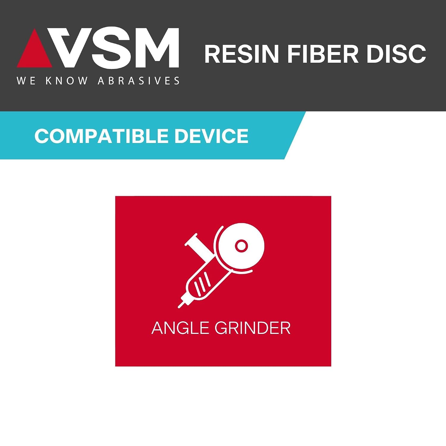 VSM 149549 Resin Fiber Disc, Red, Coarse Grade, Fiber Backing, Ceramic Plus, 24 Grit, 5' X 7/8' Arbor Hole, Pack of 50