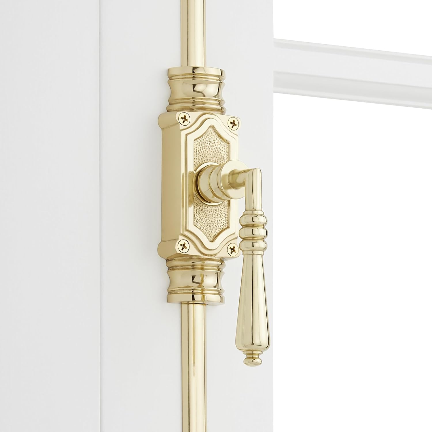 Signature Hardware 955213-4.75 Romlain 72 Inch Tall Window Cremone Security Bolt - Polished Brass