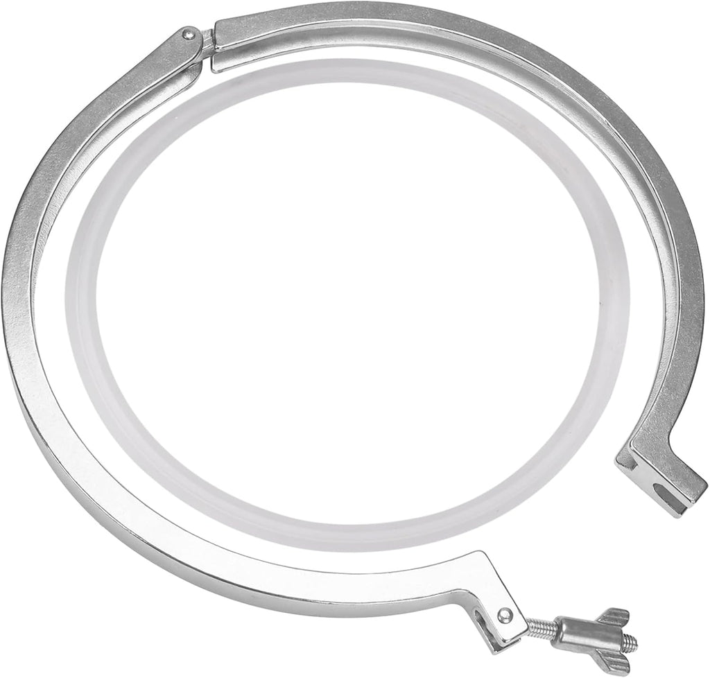 DERNORD Single Pin Heavy Duty Tri Clamp Stainless Steel 304 with Wing Nut for Ferrule TC with 1PC Silicone Gasket (12 inch Tri Clamp+Silicone Gasket)