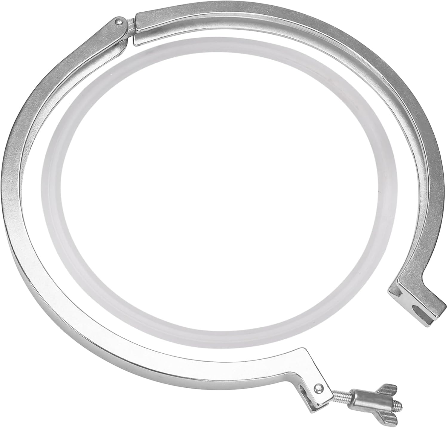 DERNORD Single Pin Heavy Duty Tri Clamp Stainless Steel 304 with Wing Nut for Ferrule TC with 1PC Silicone Gasket (12 inch Tri Clamp+Silicone Gasket)