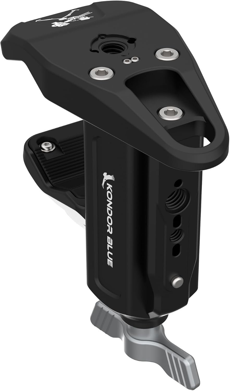 KONDOR BLUE x Brady Bessette | Bessette CineJaws Pro Camera Clamp | 0-2 Inch Clamping Range, NATO & ARRI Anti-Twist Mounts, Versatile Rigging Clamp, Safety Cable Loop | Black