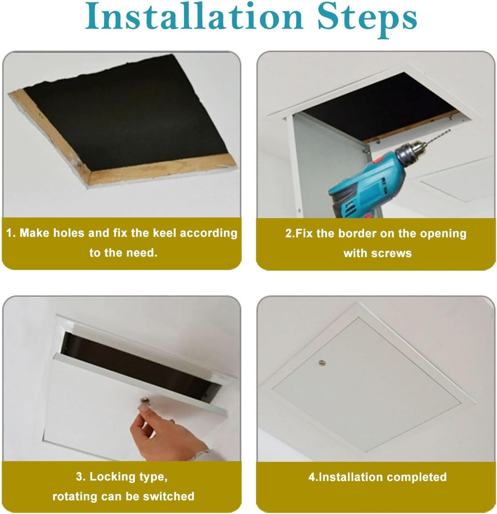 Drop Ceiling Wall Vented Access Panel, Touch Latch Access Hatch with Removable Screen & Screw, Pop in Inspection Door Fits Openings from 6-34 in(30x32in(76x81cm))