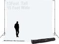 Ravelli ABSL Heavy Duty Photo Video Backdrop Stand Extra Large at 13' Tall and 15' Wide Also can be Dual Air Cushioned 13' Light Stands or use for Banner, Balloon Arch, Projector Screen, Room Divider