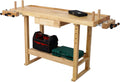 Montary 55-Inch Wood Workbench - Rubber Wooden Heavy Duty Work Bench with Drawer & Shelf, Perfect Work Bench for Garage Workshop, Woodworking Carpenter and Home W/Adjustable Handle