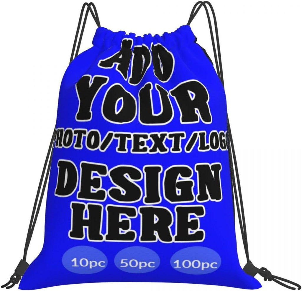 Custom Drawstring Backpack Set Of 10/50/100 Personalized Draw String Back Bag With Your Logo for Gym, Travel & Everyday Style09