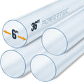 POWERTEC Clear PVC Pipe 6' x 36' Long, 4PK Rigid Plastic Tubing, Round Tube Compatible w/Dust Collection Fittings - Hose for Woodworking Tool, Dust Collection System or Cat Tree (70274-P4)