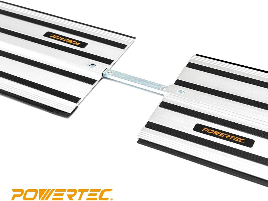 POWERTEC 72199 110 Inch Track Saw Guide Rail and Clamp Set for DeWalt Track Saws, Includes 2x55' Guided Rails, (1) Guide Rail Connector and (2) Quick Release Clamps for Woodworking Projects