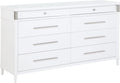 Coaster Home Furnishings - Gracemont - Wood - 8-Drawer Dresser with Felt-Lined Drawers, Brushed Nickel Pulls and Contemporary Style - Bedroom - White - 225073