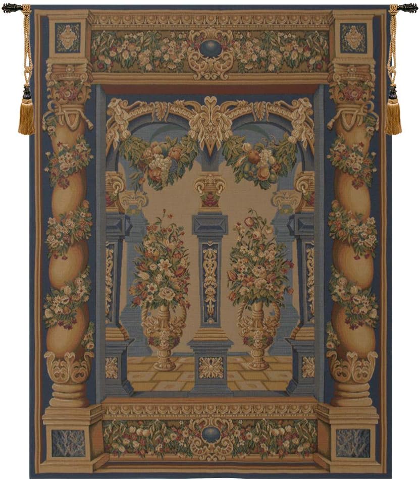 C Charlotte Home Furnishings Inc Loggia Columns European Tapestry Wall Hanging | Viscose Cotton and Polyester Blend Wall Art | 54 in. x 42 in | Home Decor Accents | Inspired by Famous