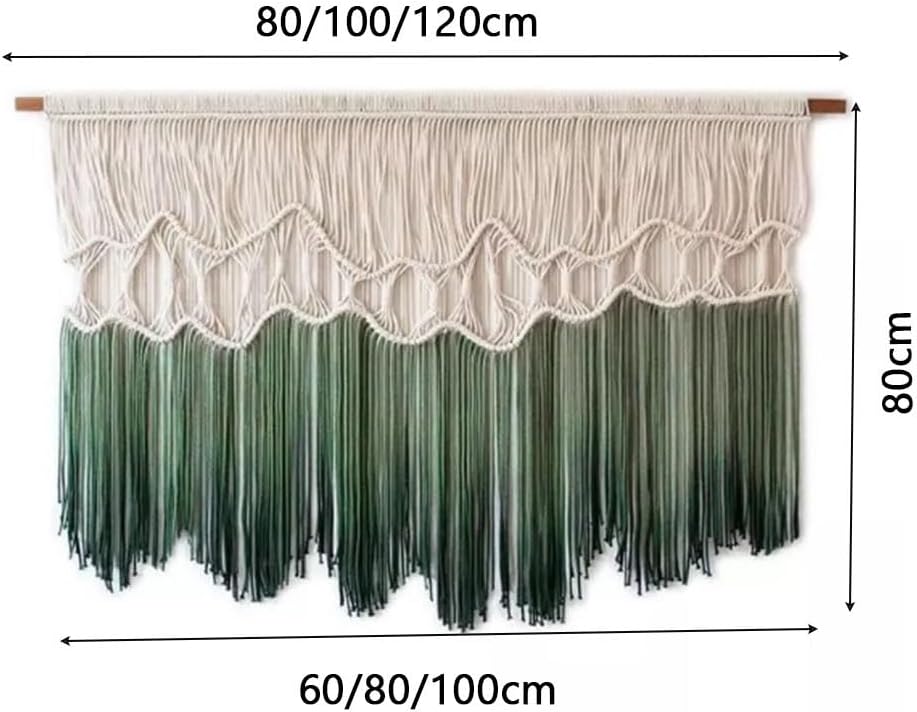LXHELIVERY Wall Hanging Large Chic Woven Tapestry Tapestry Hand Weaves Wall Decoration for Art Cotton Rope Wall Decor for Bedroom Living Room Apartment Backdrop (Color : Blue, Size : 120x100x80cm)