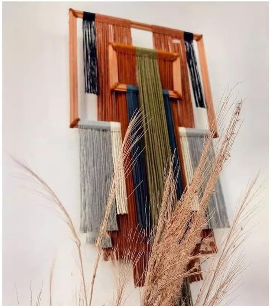 LXHELIVERY Wall Hanging Cotton Rope Wall Tapestry, Hand-Woven Style Cotton Rope Tapestries for Living Room Bedroom Dorm Background, Ideal Gift,
