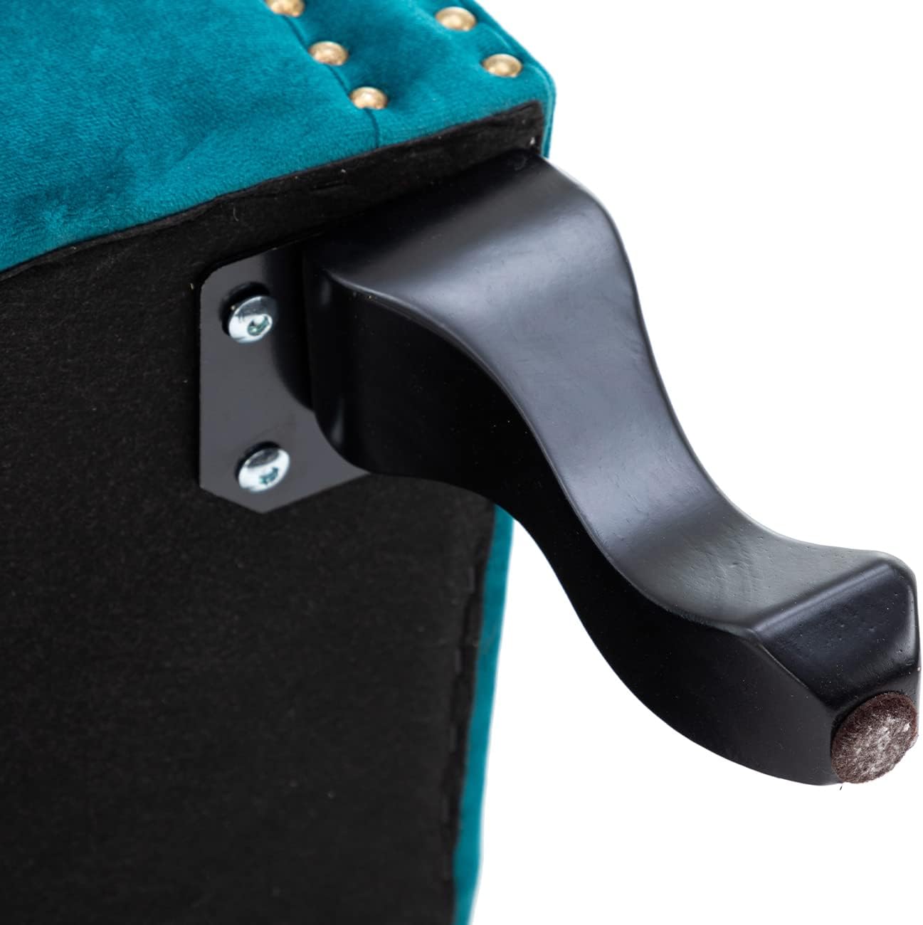 Kmax Teal Blue Accent Chair Velvet Wingback Chair with Pillow Nail-Head Channel Tufted Oversized Club Chair for Living Room Bedroom Guest Room