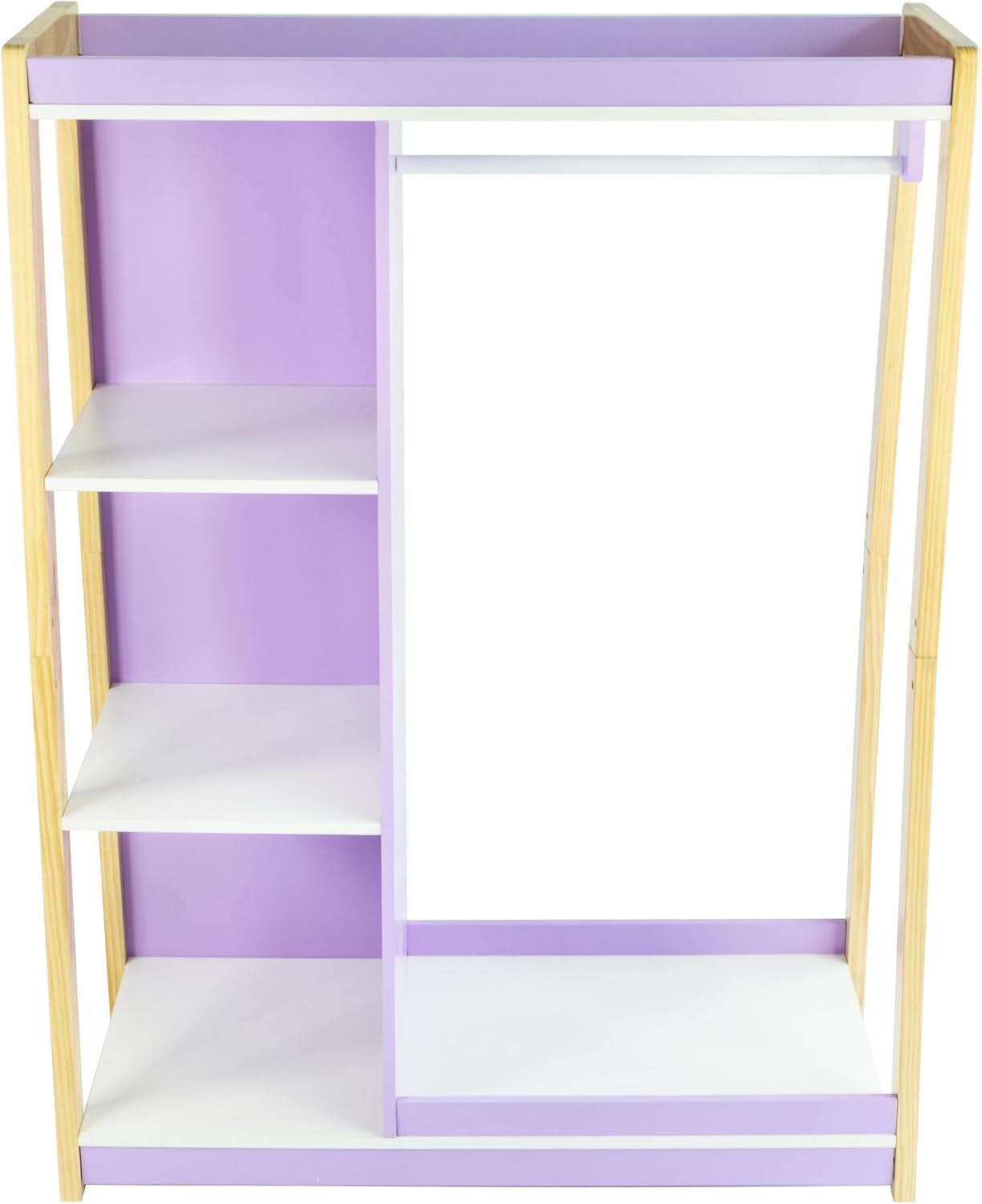 Humble Crew Kids Dress Up Closet with Mirror, Costume Storage Organizer with Hanging Rod & Shelves, Pretend Play Wardrobe for Playroom & Bedroom