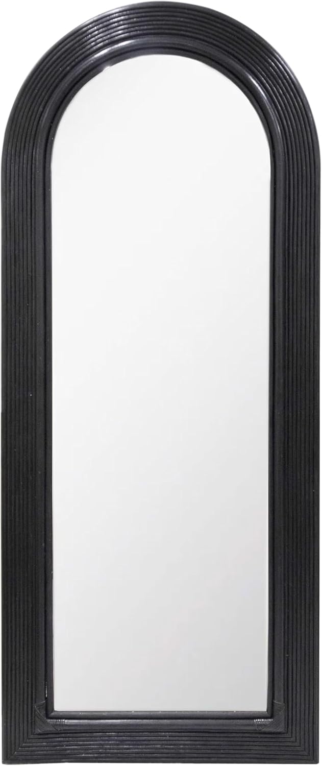 Tov Furniture Tanya Black Rattan 70' Floor Mirror