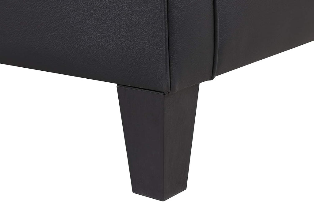 Modern Faux Leather Accent Chair, Upholstered Living Room Armchairs Comfy Single Sofa Chair for Bedroom, Waiting Room-Black