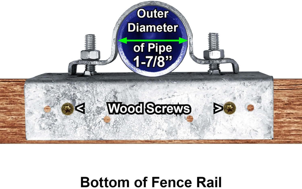 1-7/8' Wood Fence to Round Steel Post Panel Attachment Adapter Bracket: Adjustable clamp. Made of Galvanized Steel to Prevent Rusting. CASE Qty 25