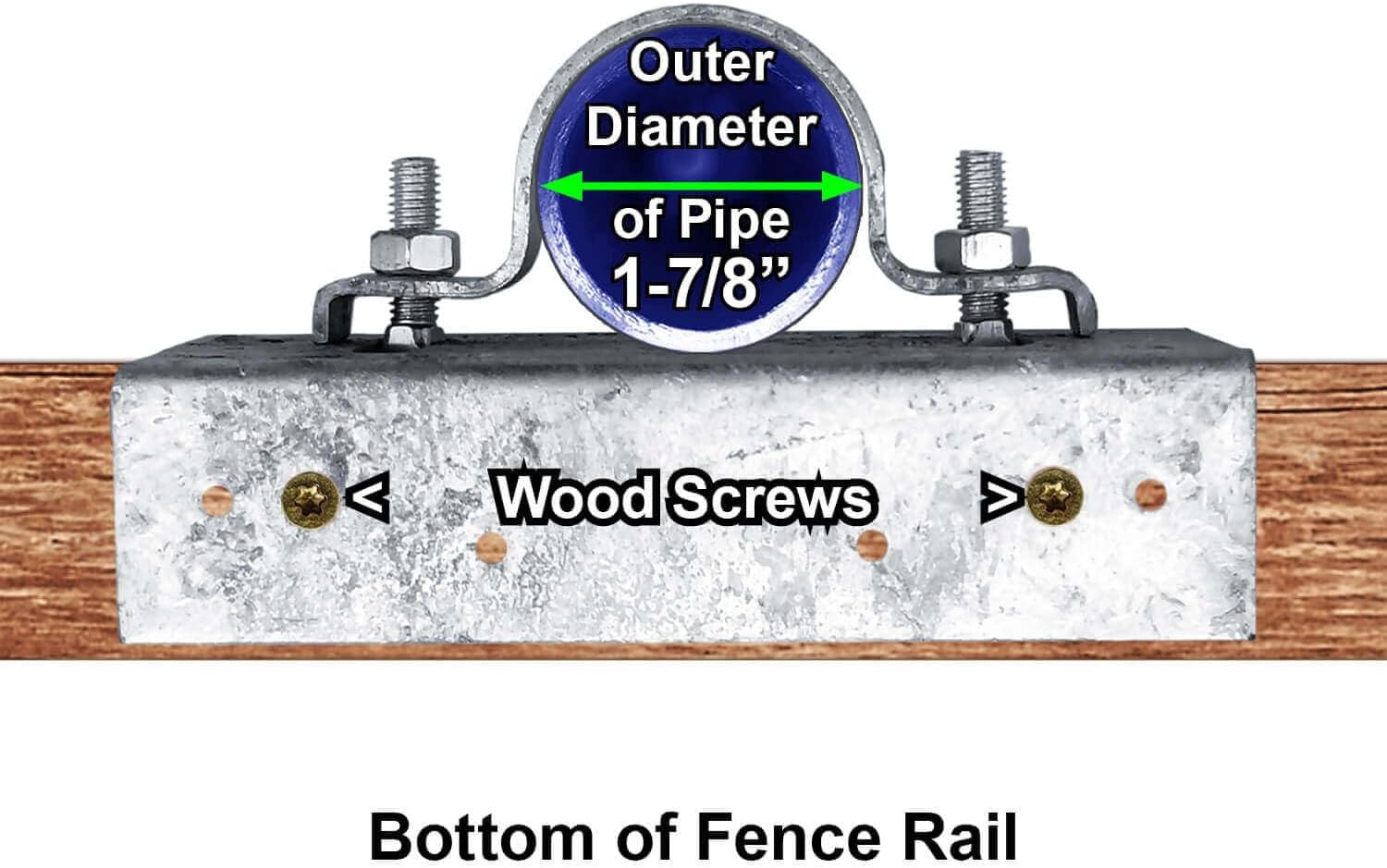 1-7/8' Wood Fence to Round Steel Post Panel Attachment Adapter Bracket: Adjustable clamp. Made of Galvanized Steel to Prevent Rusting. CASE Qty 25