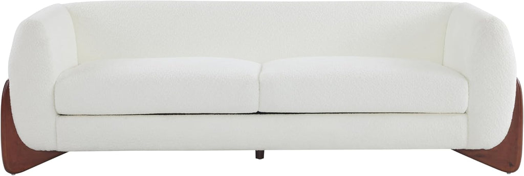 Christopher Knight Home 82 Inches Sofa Couch, Cozy 3-Seater, Boucle Fabric, Wood Frame, Beige