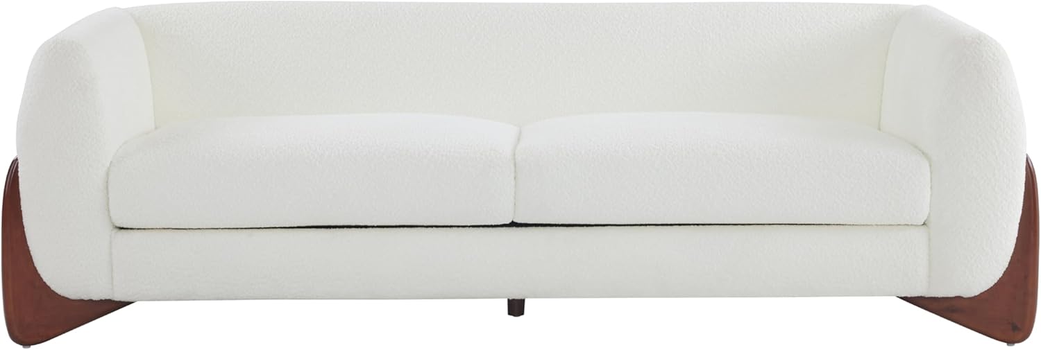 Christopher Knight Home 82 Inches Sofa Couch, Cozy 3-Seater, Boucle Fabric, Wood Frame, Beige