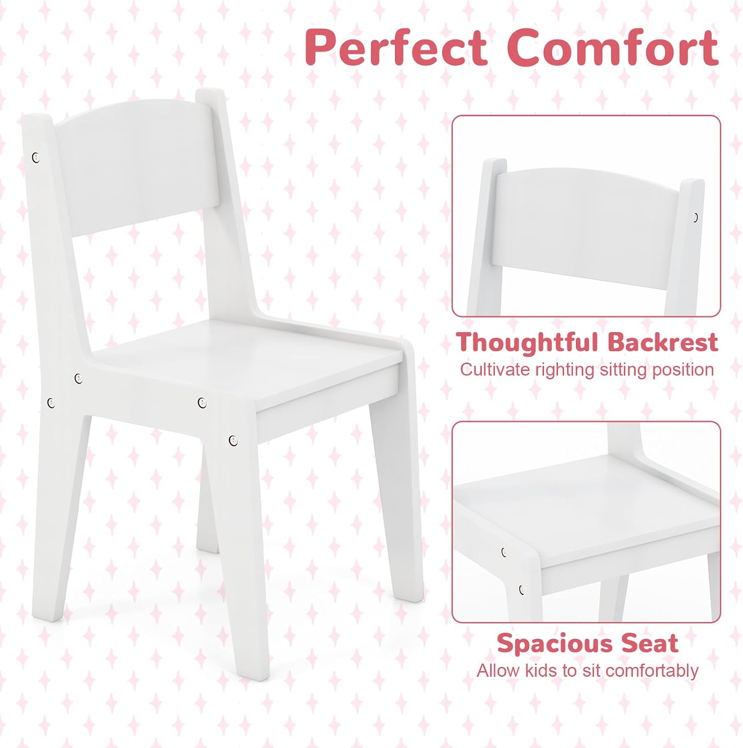HONEY JOY Kids Vanity with Lights, Little Girls Vanity Set with Mirror and Stool and Lights, Wooden Princess Makeup Dressing Table, Storage Cabinet, Pretend Play Kids Vanity Table and Chair Set(White)
