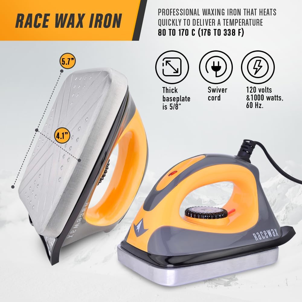 RaceWax Elite Ski Wax Tuning Kit + All Metal World Cup Ski Vise