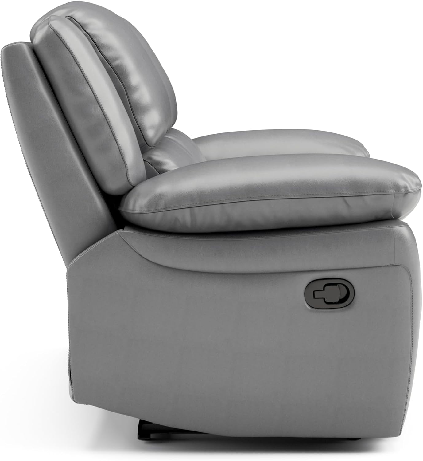 Furniture of America Sorin Modern Leather Recliner Loveseat with Pillow Armrests and High Density Foam, Reclining Sofa, Comfortable Couch for Living Room, Office, FSC Certified, Dark Gray
