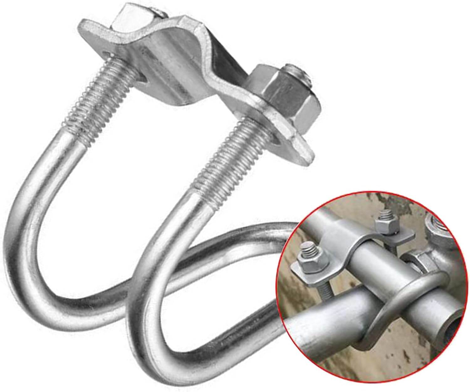 6 Pcs Cross-Connector Pipe Clip Galvanized Steel Cross Pipe Clamp Cross Tube Buckle Fits Pipes OD 1' and 1 1/2' - Dependable Stability Guaranteed!