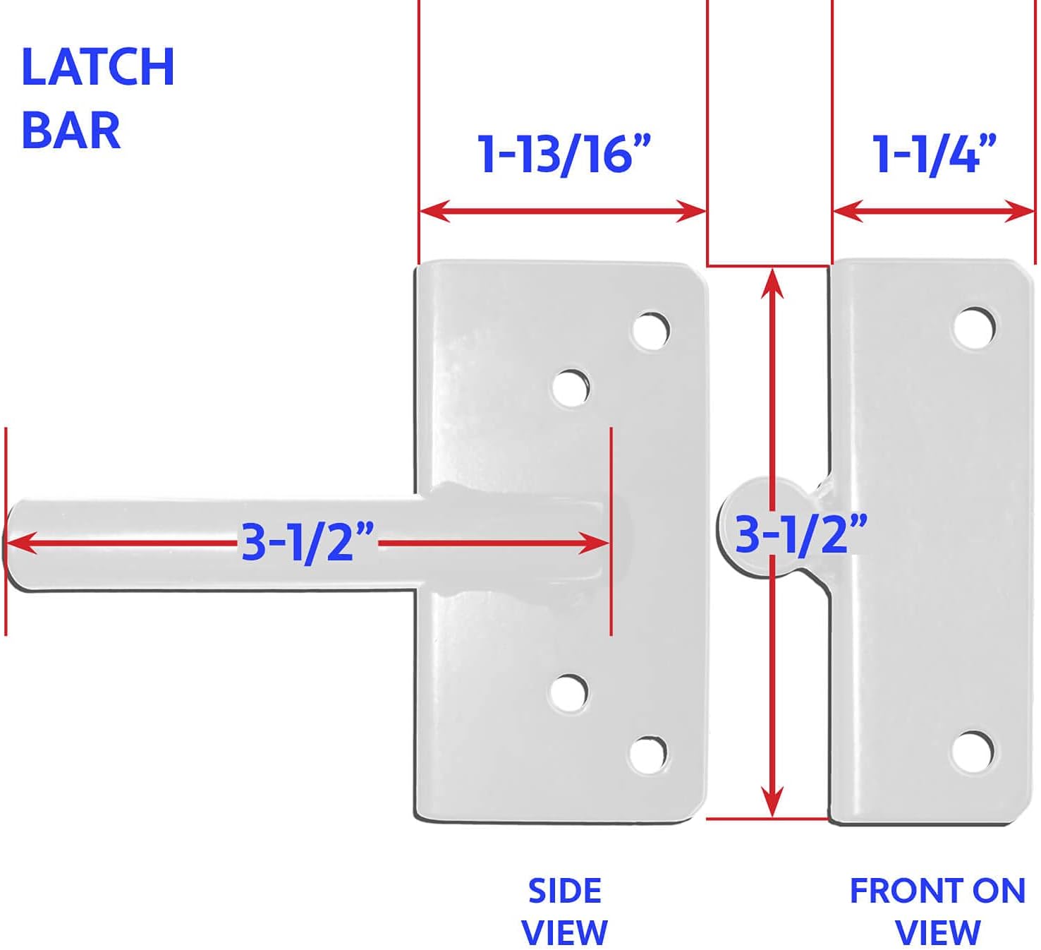 Jake Sales - Stainless Steel Gate Latch White (for Vinyl, Wood, PVC etc Fencing) Fence Gate Latch w/Mount Hardware - CASE Qty 12