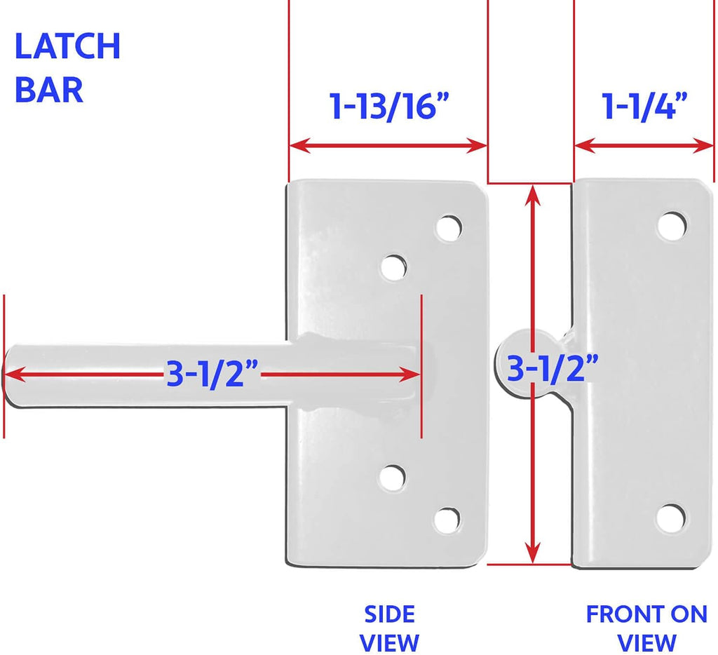 Jake Sales - Stainless Steel Extended Gate Latch White (for Vinyl, Wood, PVC etc Fencing) Fence Gate Latch w/Mount Hardware - CASE Qty 12