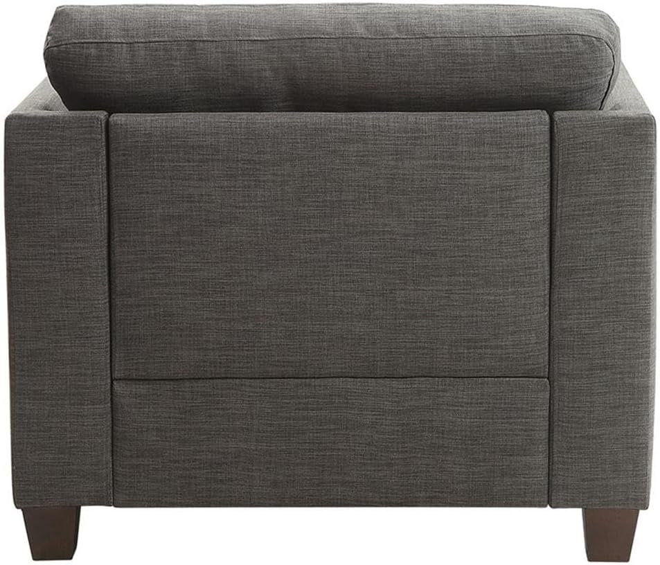 Acme Laurissa Track Arm Chair with Nailhead Trim in Light Charcoal Linen