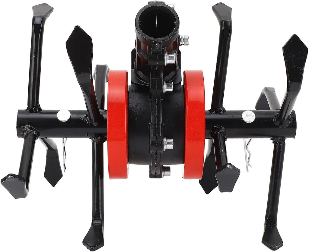 6 Claw Brush Cutter Grass Wheel Soil Loosen Head Mini Tiller Deep Plowing Wheel for Garden Tiller Cultivator 28mm 9 Tooth Professional Gardening Landscaping Tool Durable Alloy
